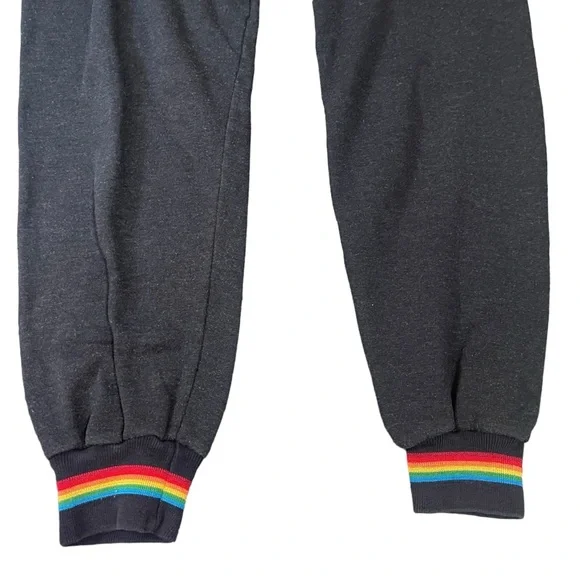 Aviator Nation Dark Grey Rainbow Prism Jogger Size M - Picture 5 of 11